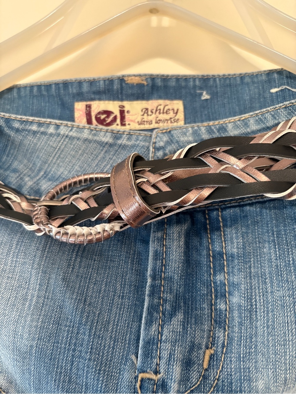 Y2K L.E.I. Juniors Size 7 Low Rise Denim Mini Skirt - Picture 5 of 10